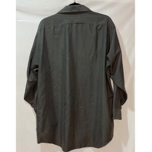 Milano Uomo Mens Gray Button Down Dress Shirt Long Sleeve Size 17 32/33 Charcoal